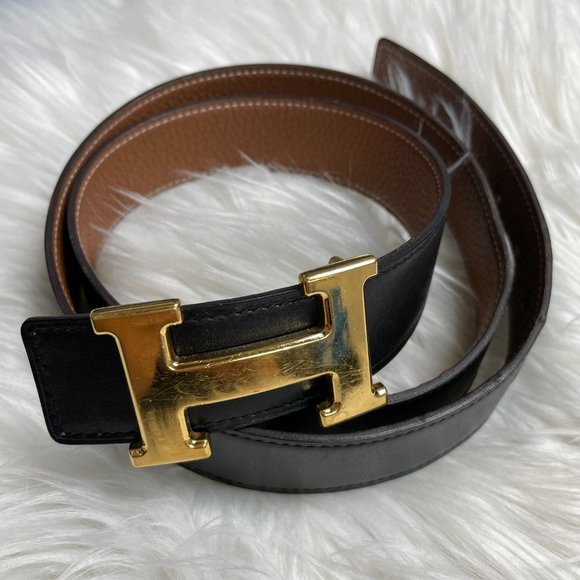 Hermes H Belt Buckle and Reversible Leather Strap 32mm - Picture 1 of 16